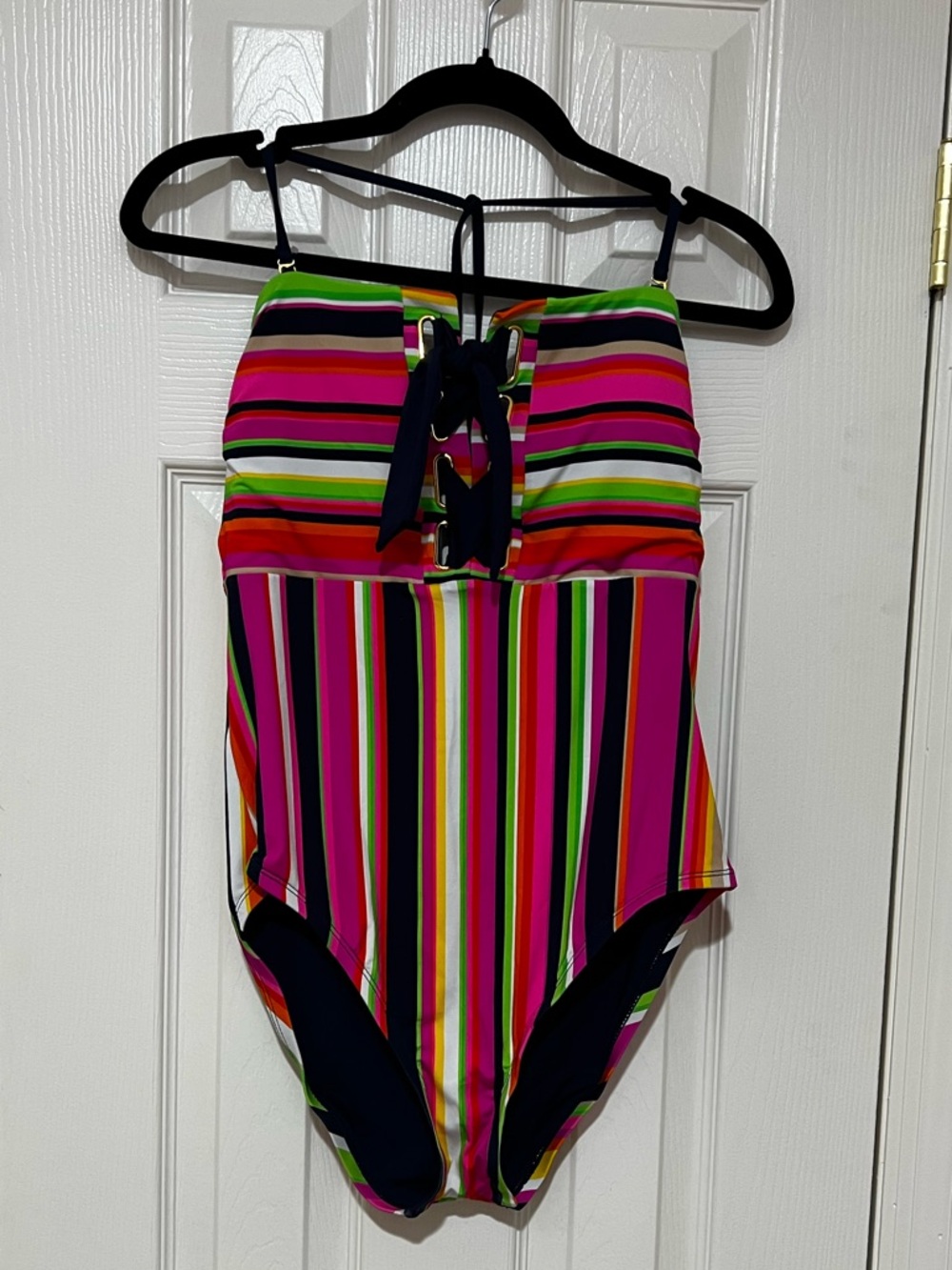 NWT Trina Turk Spa Collection 10 Multi-stripe One-Piece Swimsuit